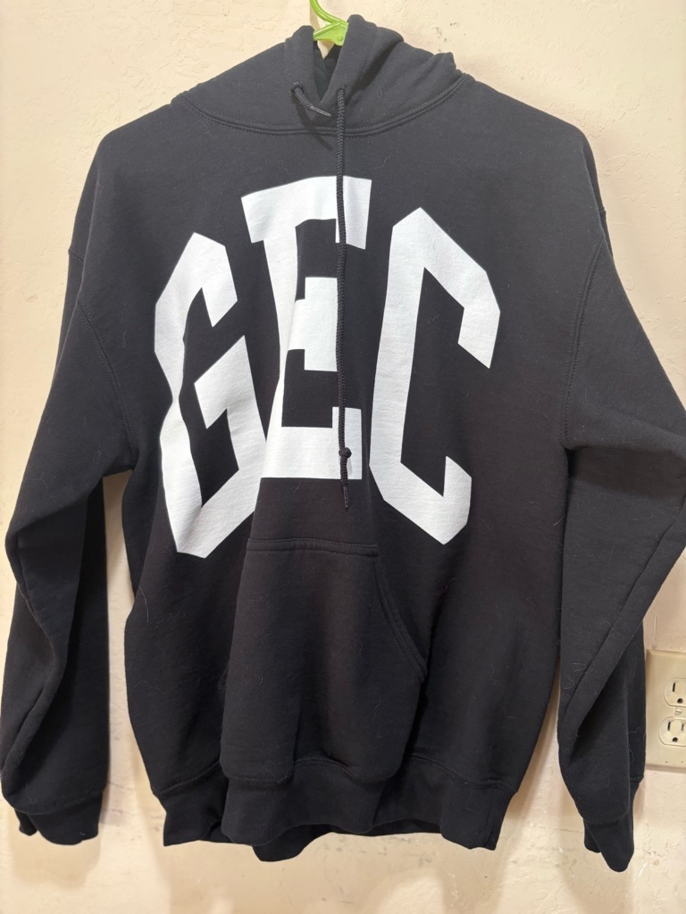 Gildan Black Hoodie with Large White GEC Logo